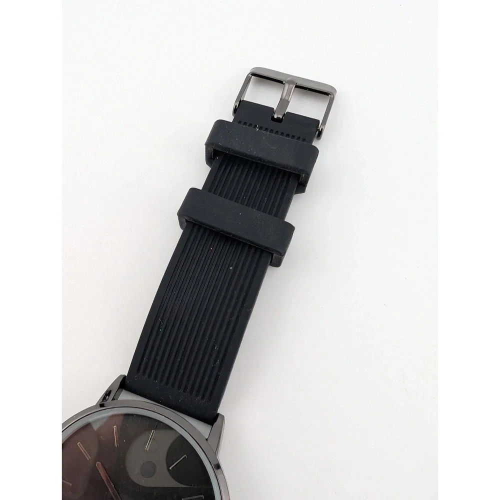 George Watch Men 40mm‎ Case Black Silicone Band- New Battery